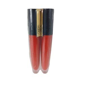2 Loreal Rouge Signature Lasting Matte Liquid Lip Color #454 Red New